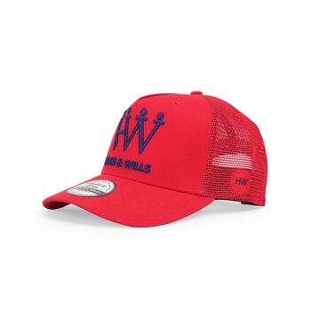 Casquette trucker rouge Hubb and Wills 2