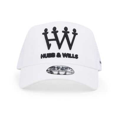 Cappello trucker bianco di Hubb and Wills