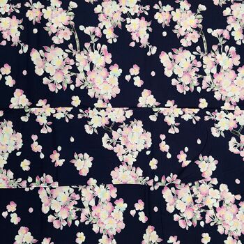 Kimono Yukata japonais 100% coton Navy & Fleurs de Cerisier Taille 55 3