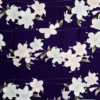 Kimono Yukata japonais 100% coton Violet & Fleur de Lys 2