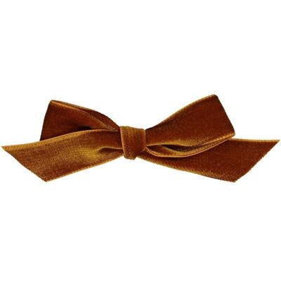 Mustard retro velvet barrettes (set of 6)