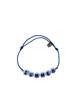 Bracelet SUMMER fil Bleu (Lot de 6)