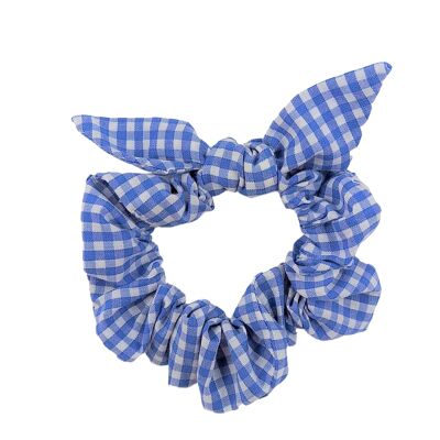 Blue Vichy scrunchies (set of 6)