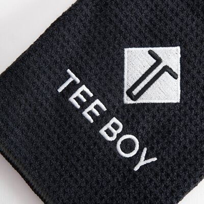 Serviette de golf en microfibre à trois plis Tee Boy - Noir