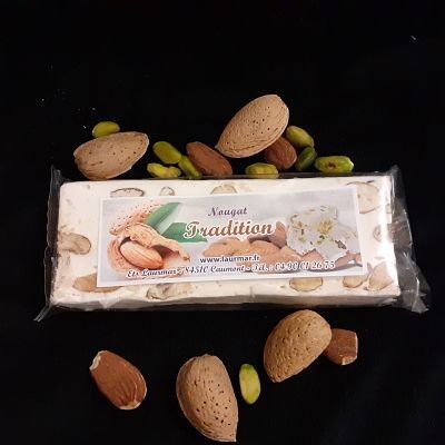 100 g bar of pure premium soft white nougat from Provence