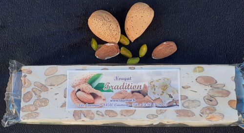 Barre de 200g de Nougat  blanc tendre tradition de Provence pur premium