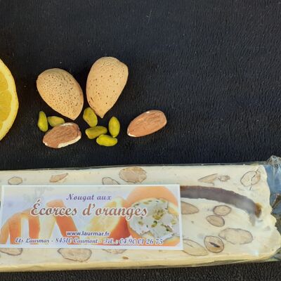 200 g bar of soft white nougat with candied orange peel