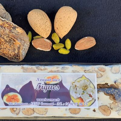 200 g bar of soft white nougat from Provence with Figs