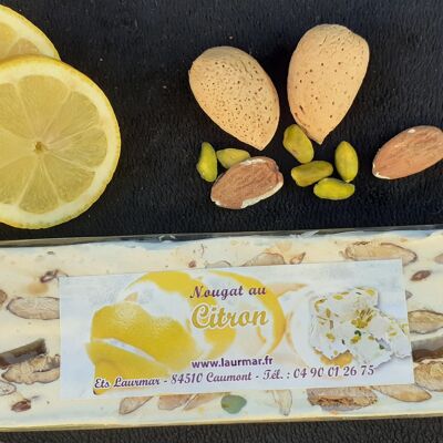 Barre de 200 g de Nougat blanc tendre de Provence aux Écorces de citrons confites