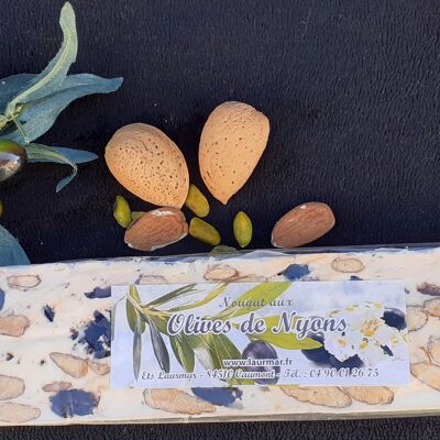200 g Riegel weiches weißes Nougat aus der Provence mit kandierten Oliven PDO Nyons