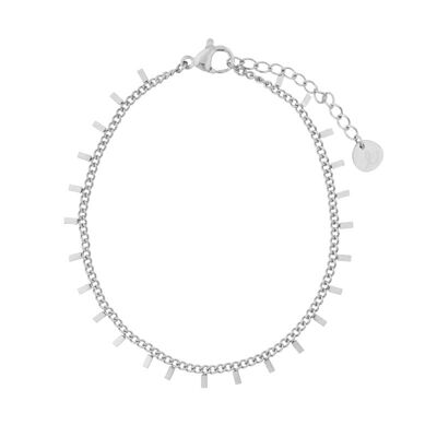 Bracelet tiny bars - adult - silver