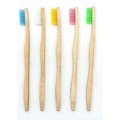 Cepillos de Dientes de Bambú-Coloridos- Pack de 5- Medianos