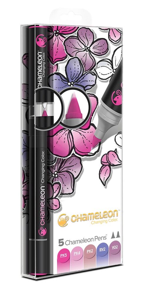 Pack 5 tons floraux chameleon pens