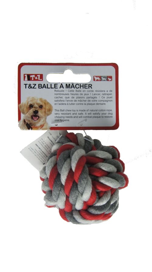 Balle corde 3 couleurs d7 cm