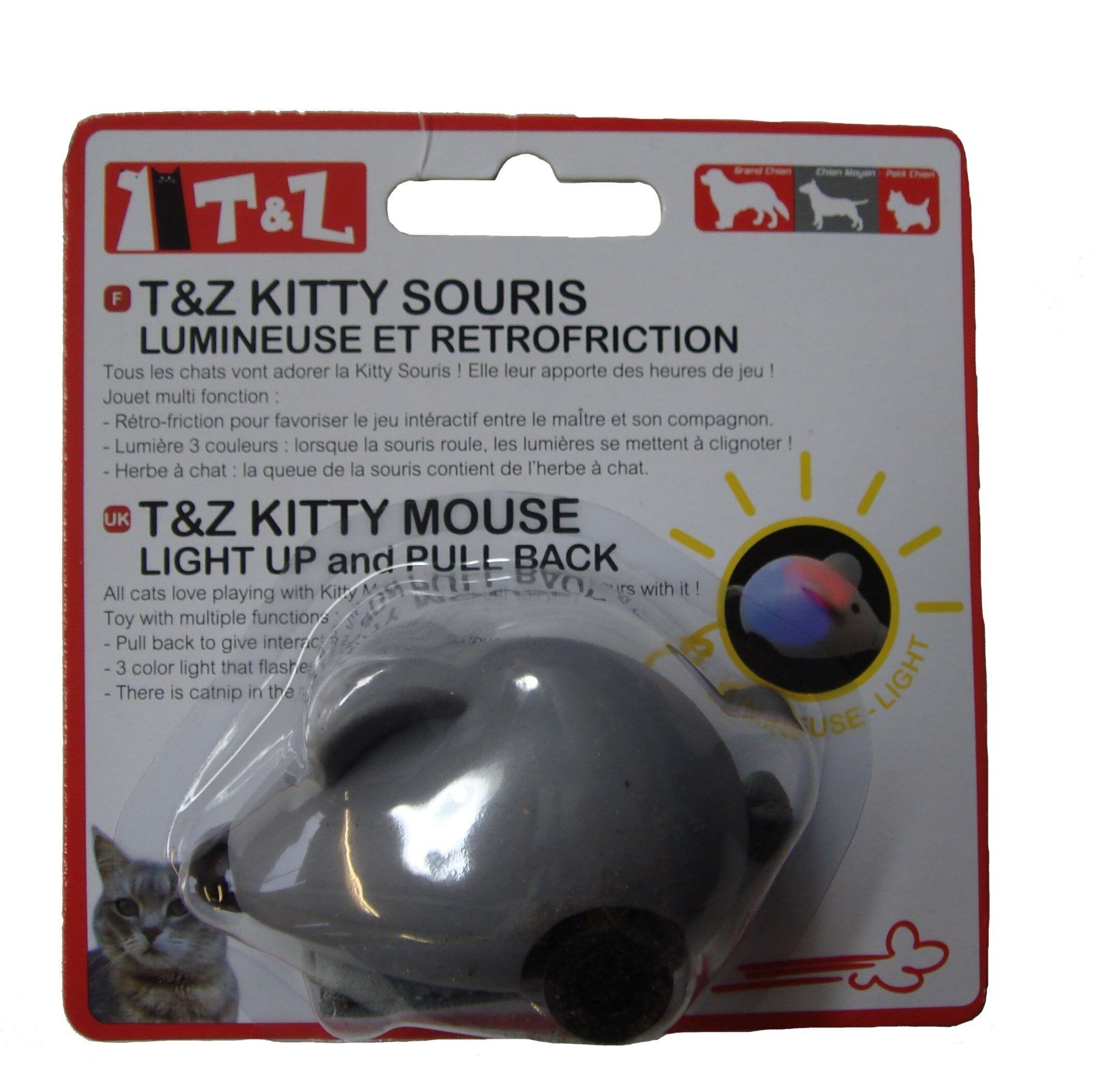Kitty souris grise led retro friction