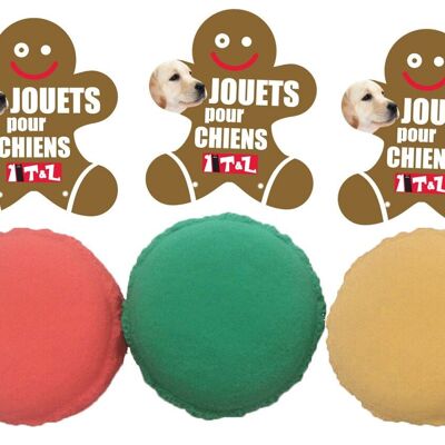 Macaron jouet chien 3 couleurs assorties