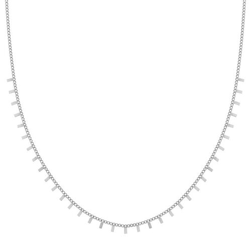 Necklace tiny bars - adult - silver