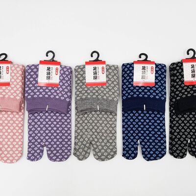 Japanese Tabi Socks in Cotton and Shibori Pattern Made in Japan Size Fr 34 - 40