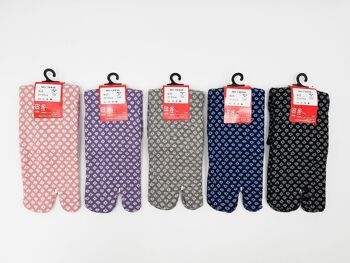 Chaussettes Japonaises Tabi en Coton et Motif Shibori Made in Japan Taille Fr 34 - 40 2