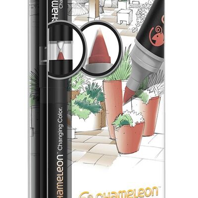 Pack 5 tons de la nature  chameleon pens