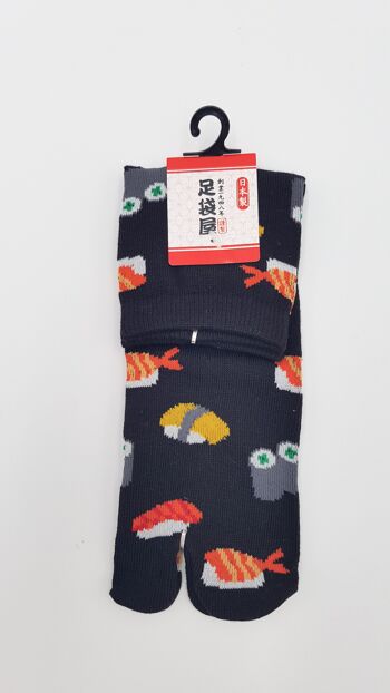 Chaussettes Japonaises Tabi en Coton et Motif Sushi Maki Made in Japan Taille Fr 34 - 40 4