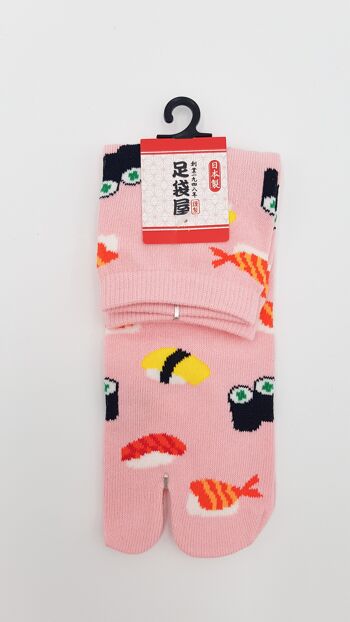 Chaussettes Japonaises Tabi en Coton et Motif Sushi Maki Made in Japan Taille Fr 34 - 40 5