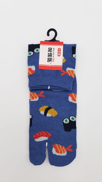 Chaussettes Japonaises Tabi en Coton et Motif Sushi Maki Made in Japan Taille Fr 34 - 40 7