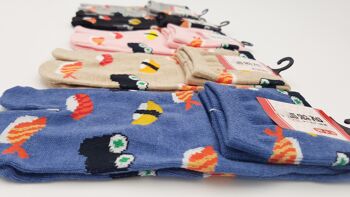 Chaussettes Japonaises Tabi en Coton et Motif Sushi Maki Made in Japan Taille Fr 34 - 40 8