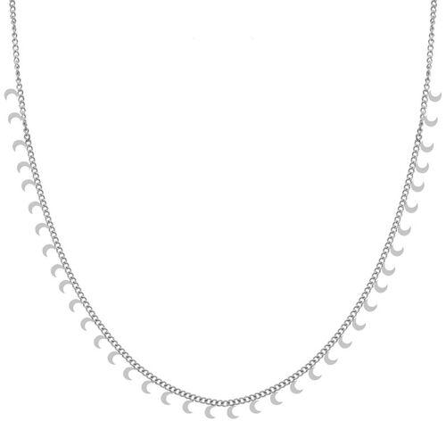 Necklace tiny moons - adult - silver