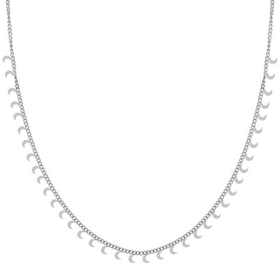 Necklace tiny moons - adult - silver