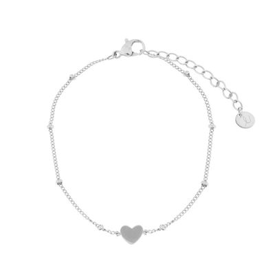 BRACCIALE CONDIVIDI CUORE CHIUSO - ADULTO - ARGENTO