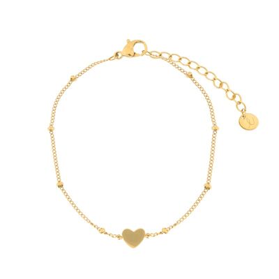 Bracelet share closed heart - adult - gold