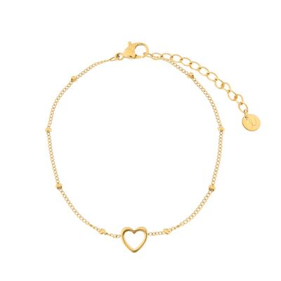 Bracelet share open heart - adult - gold