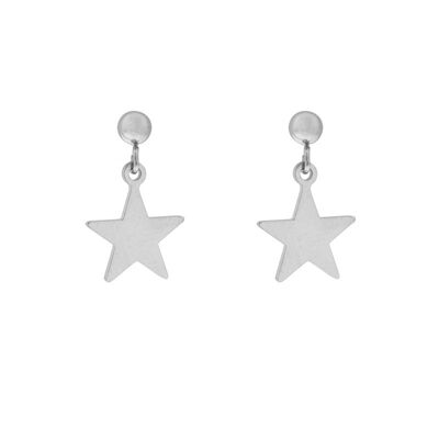Stud earrings charm star - silver