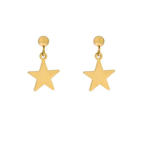 Stud earrings charm star - gold