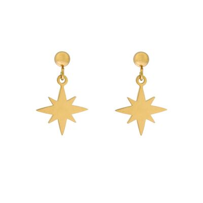 Stud earrings charm northstar - gold
