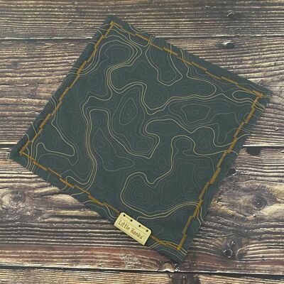 Black Topo with Gold Lines (Cotton Satin)