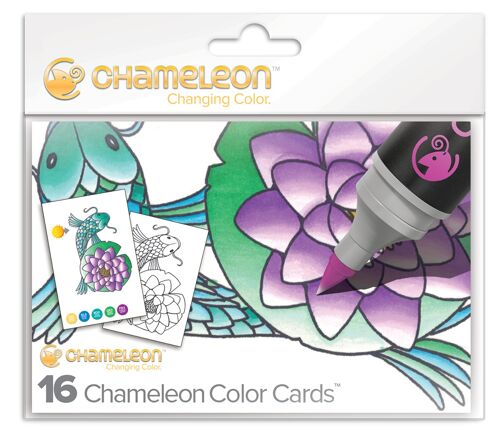 Cartes de coloriage chameleon pens - thème nature