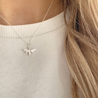 Queen Bee Necklace in Sterling Silver