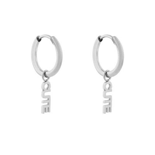 Earrings minimalistic cute - silver