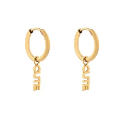 Earrings minimalistic cute - gold
