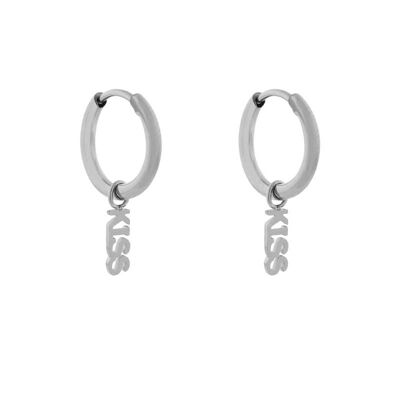 Earrings minimalistic kiss - silver