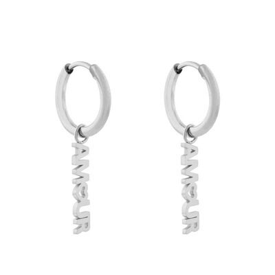 Earrings minimalistic amour - silver