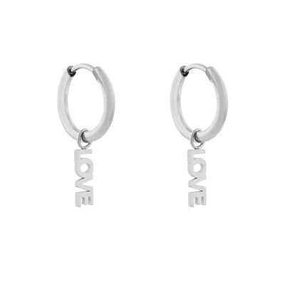 Earrings minimalistic love - silver