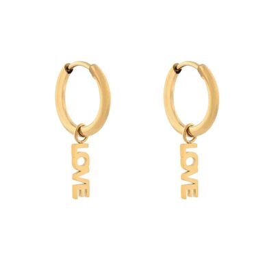 Earrings minimalistic love - gold