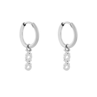 Earrings minimalistic xoxo - silver