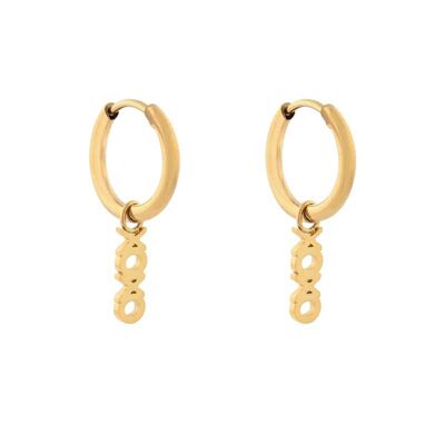 Earrings minimalistic xoxo - gold