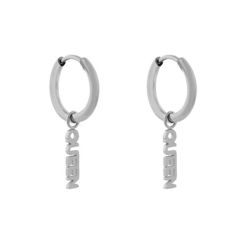 Earrings minimalistic queen - silver