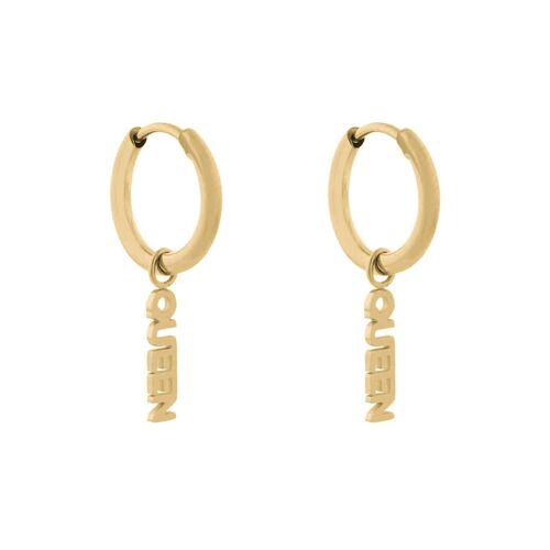 Earrings minimalistic queen - gold