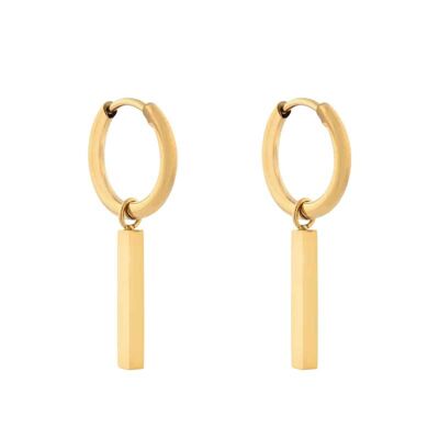 BOUCLES D'OREILLES MINIMALISTE BARRE LARGE - OR